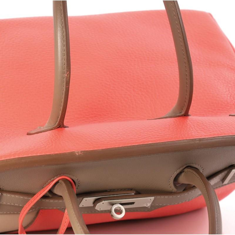 Hermes Birkin Handbag Tricolor Clemence and Swift with Brushed Palladium  1