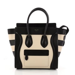Celine Bicolor Luggage Handbag Leather Micro