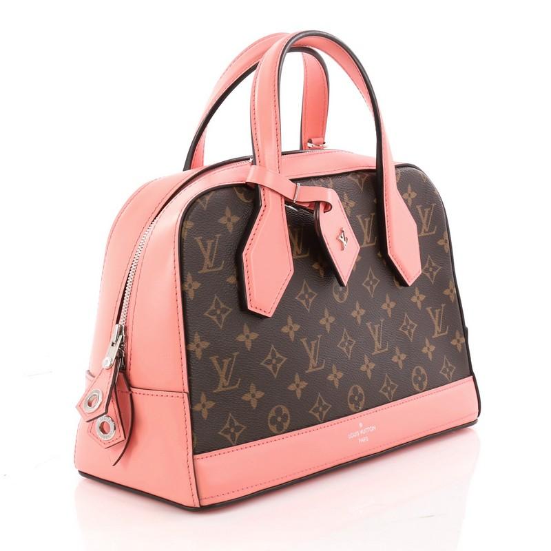Brown  Louis Vuitton Dora Handbag Monogram Canvas and Calf Leather PM