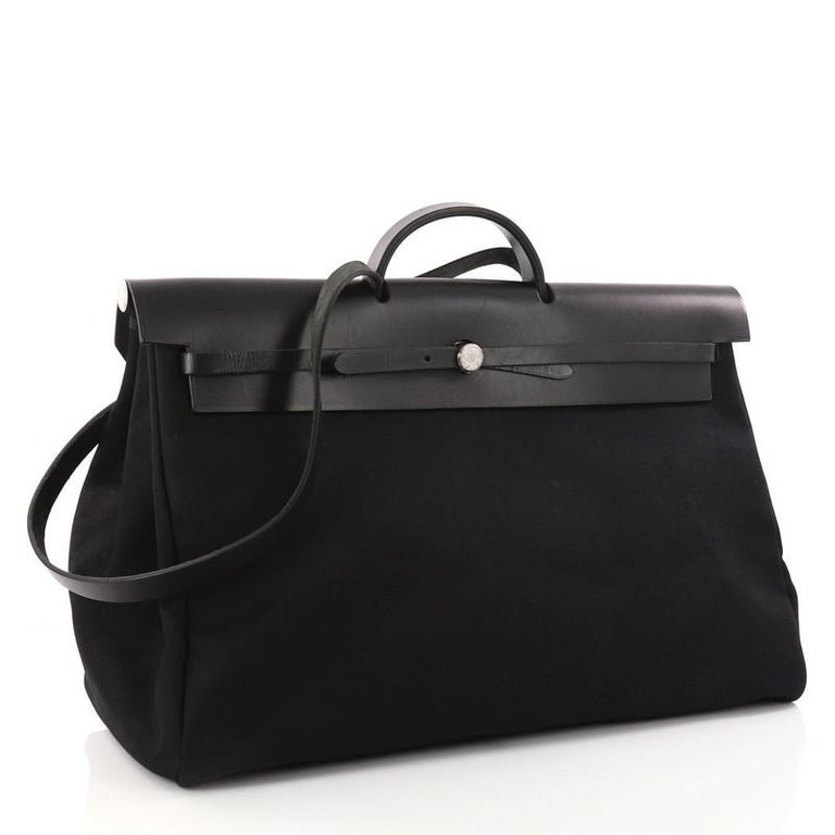 Hermes Herbag Cabine Toile and Leather at 1stDibs | hermes herbag ...