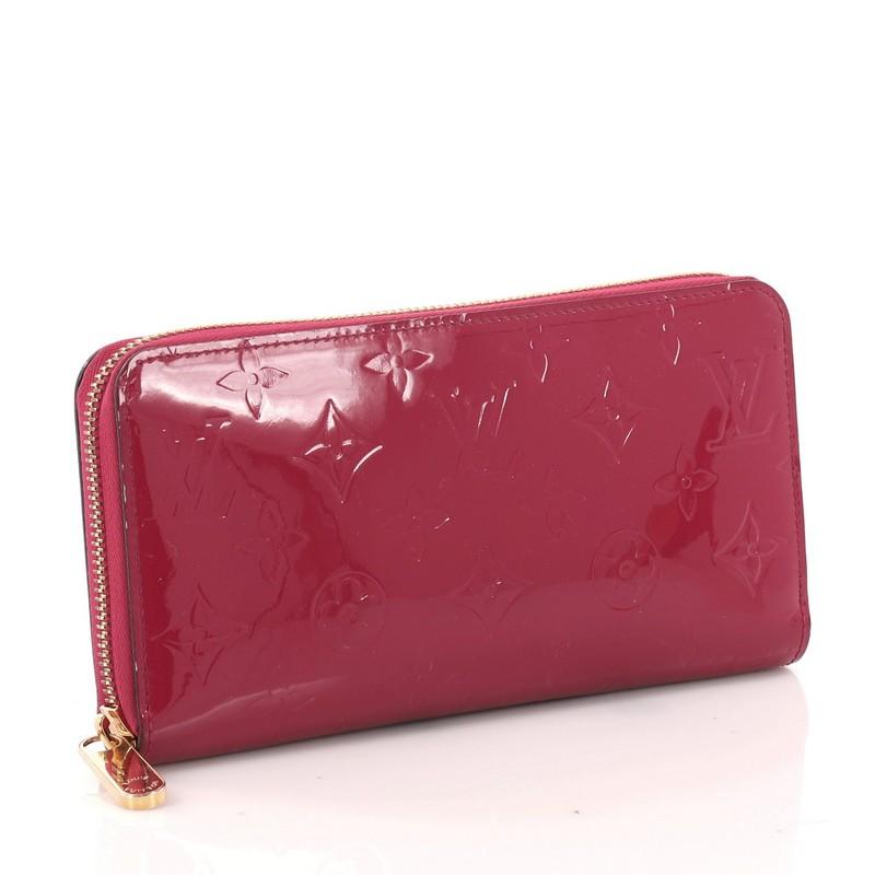 Red Louis Vuitton Zippy Wallet Monogram Vernis