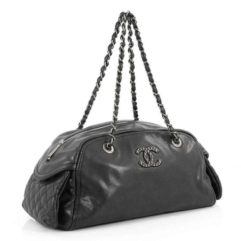 Black Chanel Multipocket Bowling Bag Caviar Small