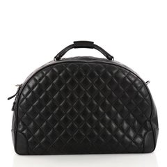 Chanel Airlines Round Trip Bowling Bag Quilted Calfskin Large