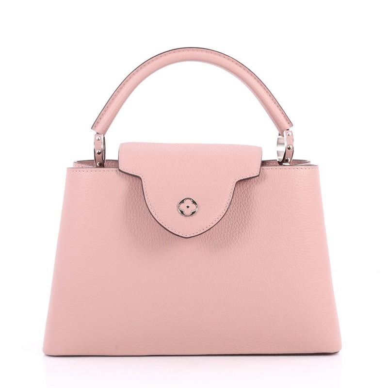 Pink  Louis Vuitton Capucines Handbag Leather PM 