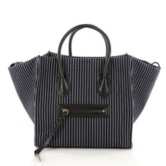 Celine Phantom Handbag Striped Canvas and Leather Medium