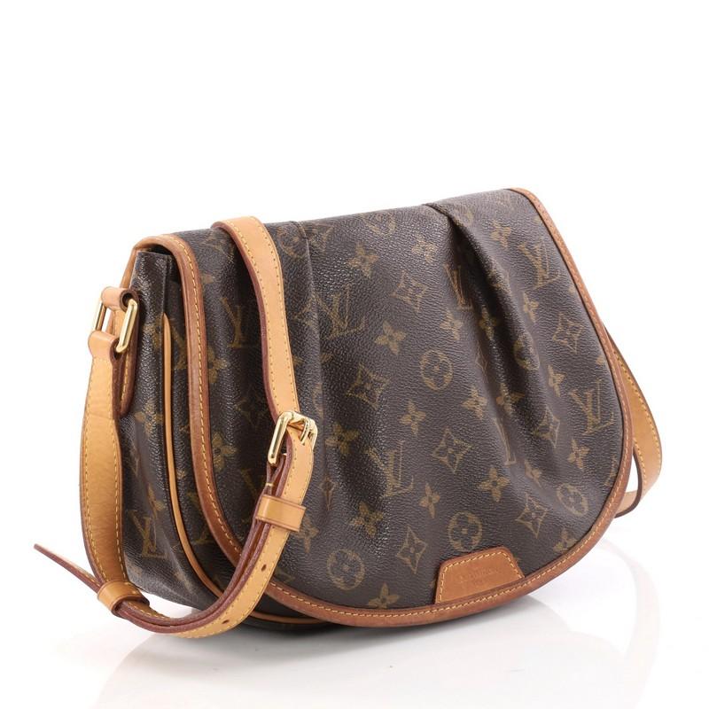 Black Louis Vuitton Menilmontant Handbag Monogram Canvas PM