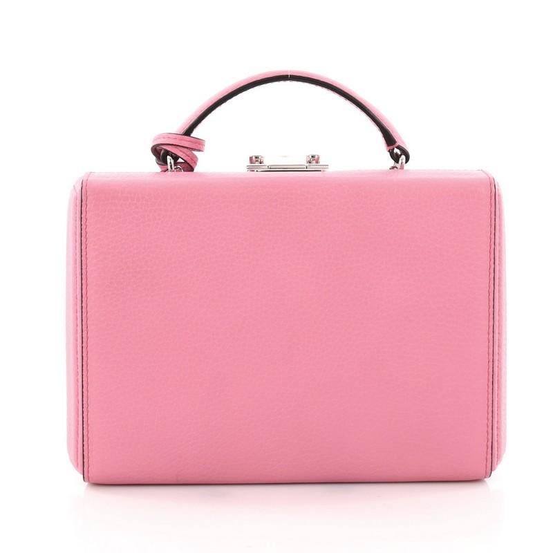 Pink Mark Cross Grace Box Bag Leather Small
