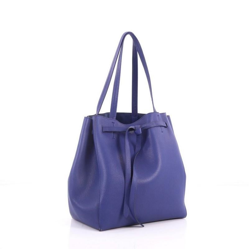 Purple Celine Phantom Tie Cabas Tote Leather Small