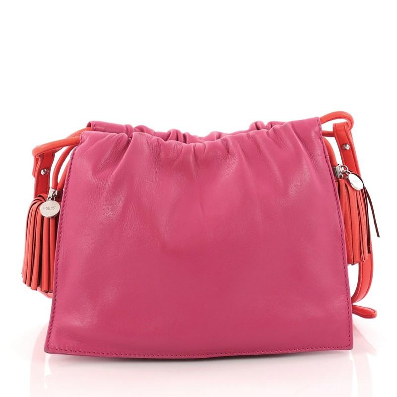 Pink Loewe Flamenco Crossbody Bag Leather Small