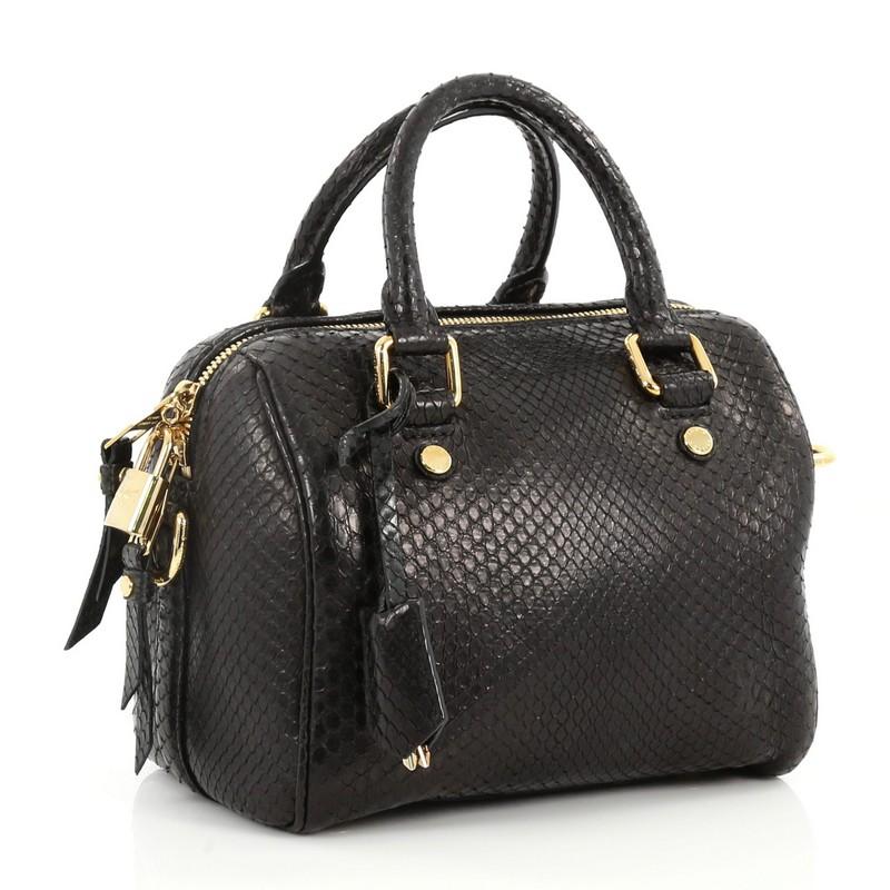 Black Louis Vuitton Speedy Handbag Python 20
