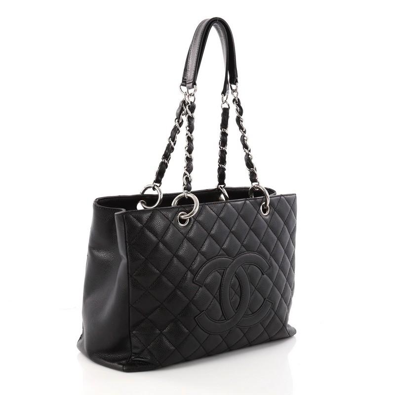 Black Chanel Grand Shopping Tote Quilted Caviar