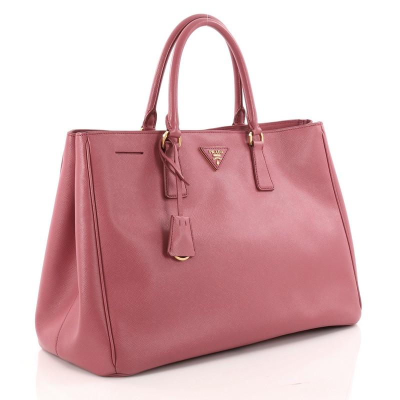 Pink Prada Lux Open Tote Saffiano Leather Large