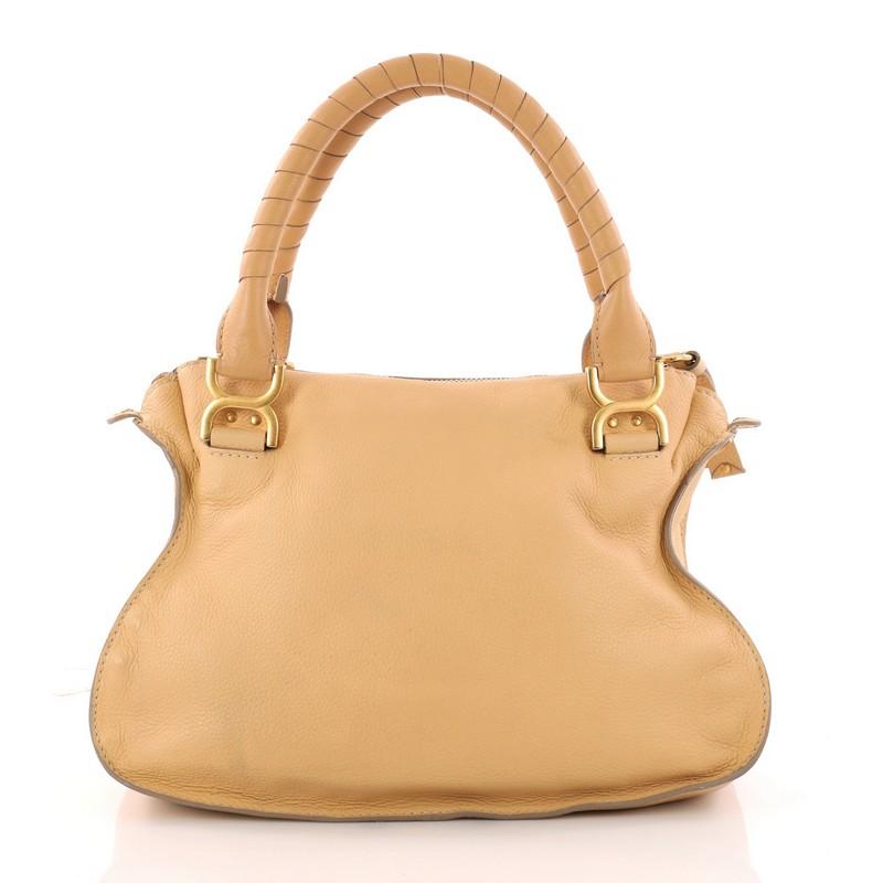 Beige Chloe Marcie Satchel Leather Medium