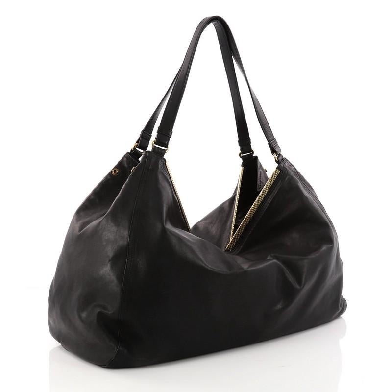 Black Bottega Veneta Frame Shoulder Bag Leather Large