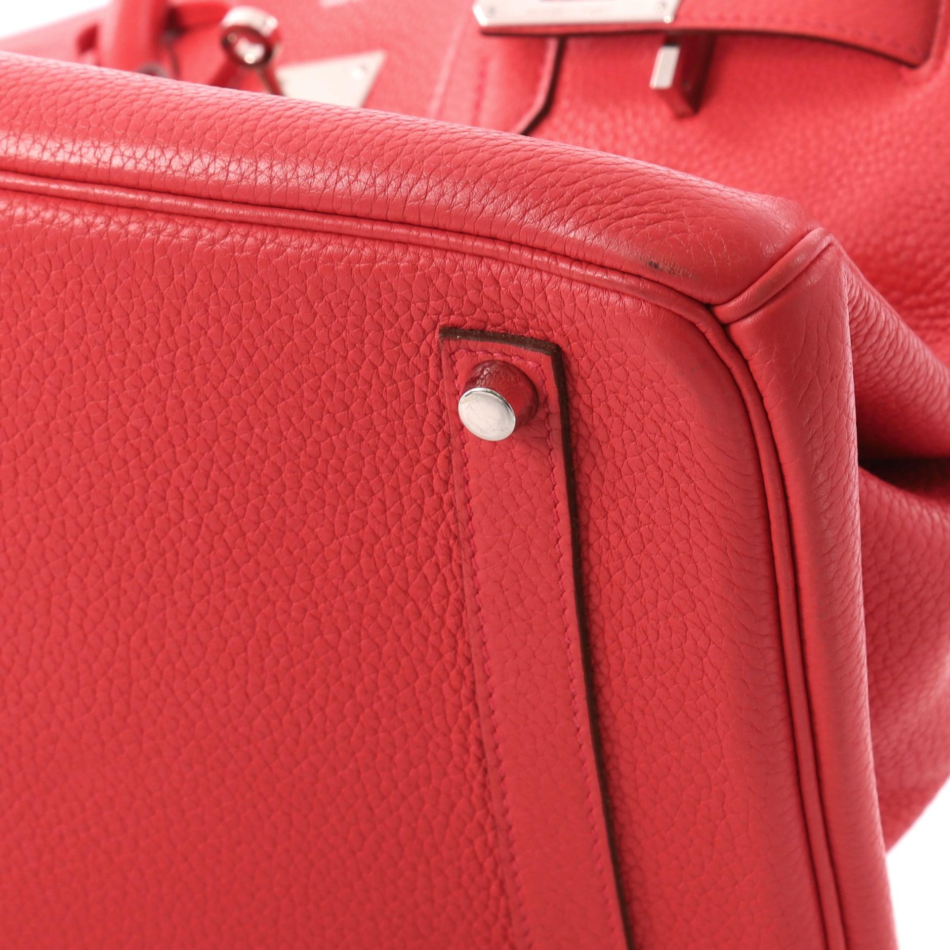 Hermes Birkin Handbag Rose Jaipur Clemence with Palladium Hardware 35 3