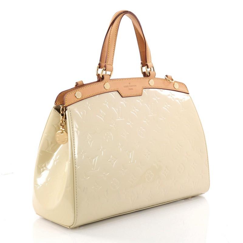 Beige Louis Vuitton Brea Handbag Monogram Vernis MM