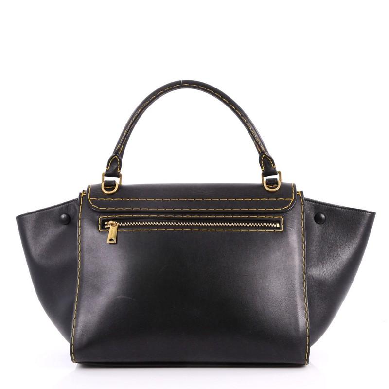 Celine Trapeze Handbag Leather Medium In Good Condition In NY, NY