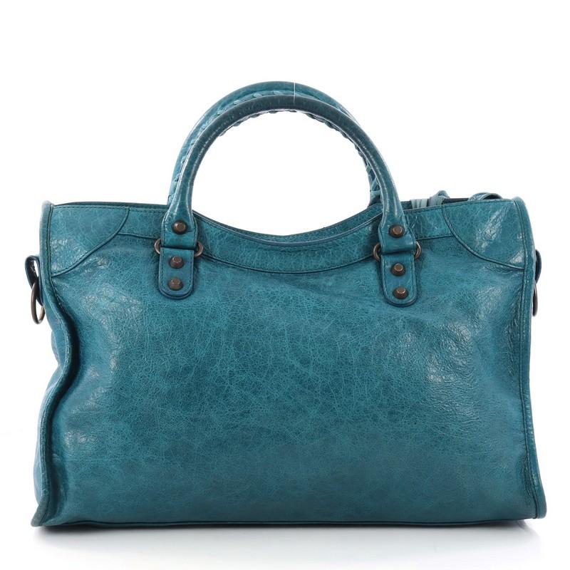  Balenciaga City Classic Studs Handbag Leather Medium In Good Condition In NY, NY