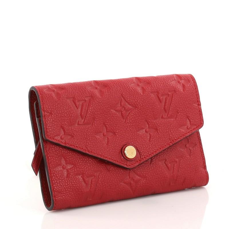 Red  Louis Vuitton Compact Curieuse Wallet Monogram Empreinte Leather
