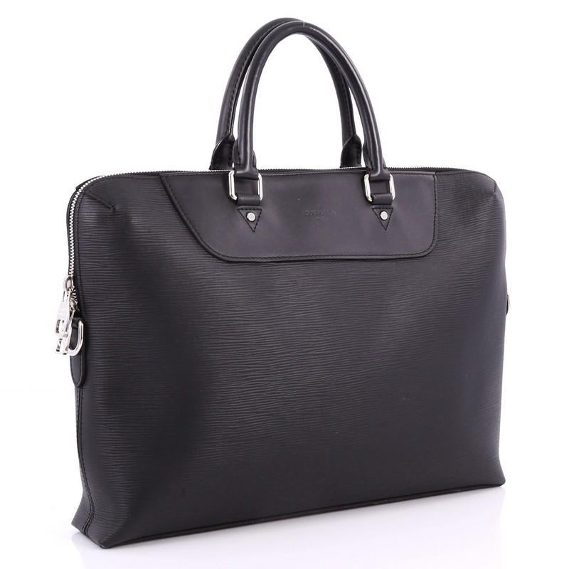 Black Louis Vuitton Porte-Documents Jour Bag Epi Leather 