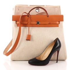 Hermes Herbag Toile and Leather MM