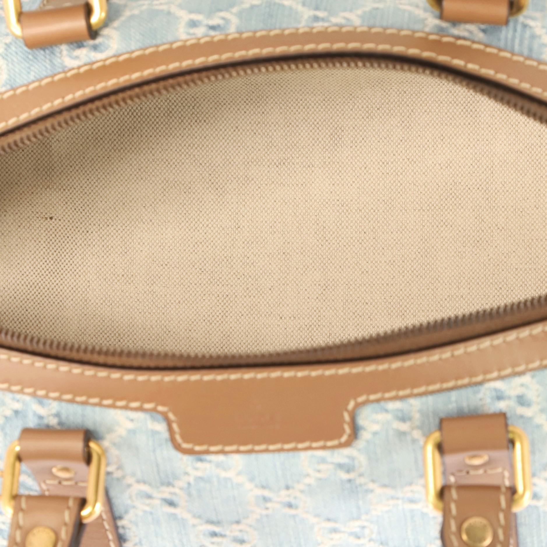Women's Gucci Convertible Joy Boston Bag GG Denim Small 