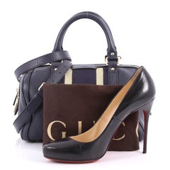 Gucci Vintage Web Boston Bag Leather Small