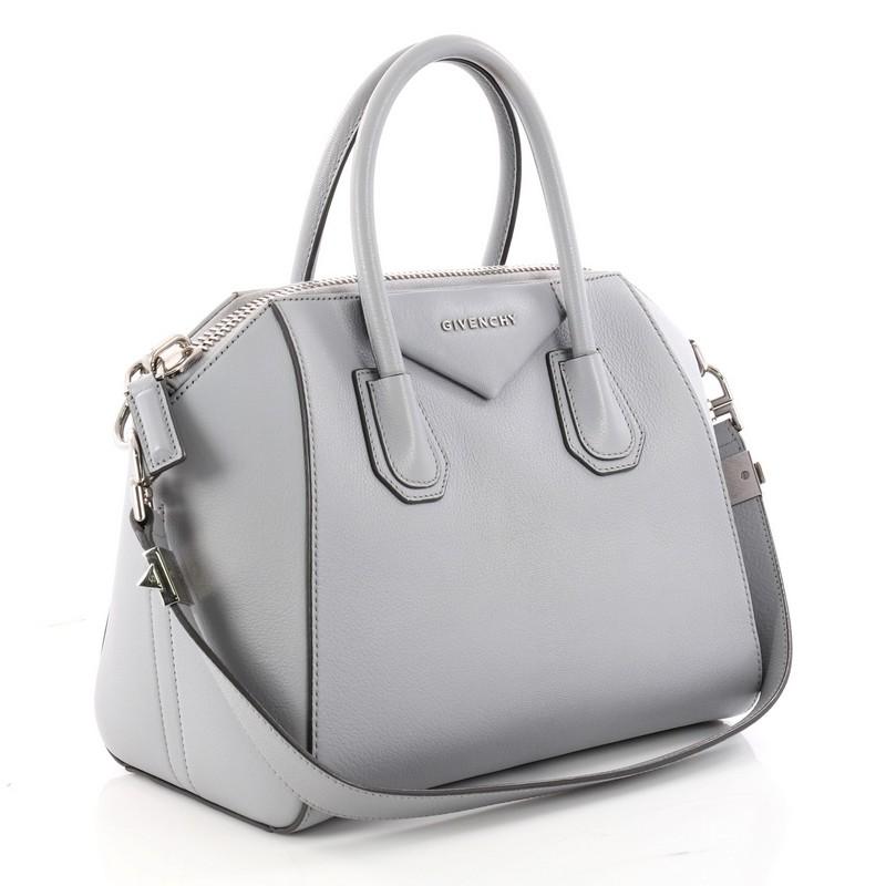 Gray Givenchy Antigona Bag Leather Small