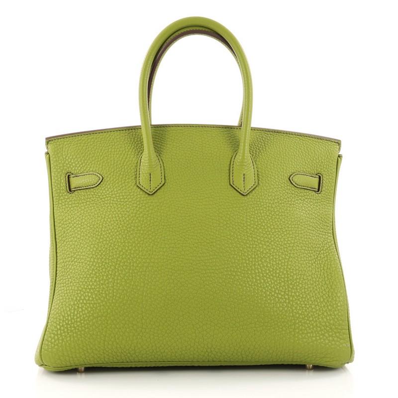 Hermes Birkin Handbag Vert Anis Togo with Gold Hardware 35 In Good Condition In NY, NY