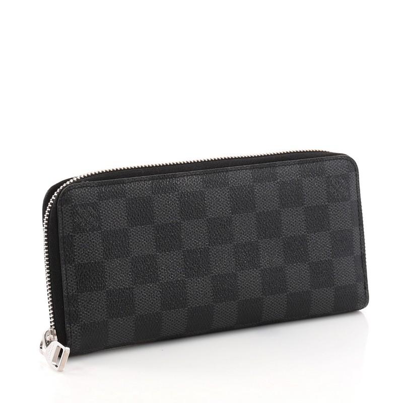 Black Louis Vuitton Zippy Wallet Damier Graphite Vertical