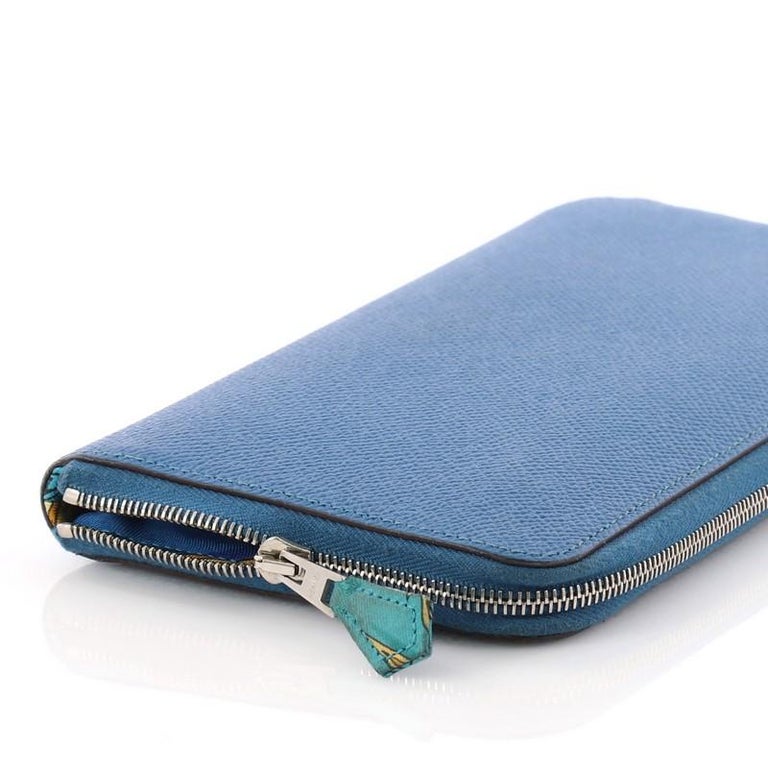 Hermès 2014 Navy Blue Azap Silk-in Long Wallet · INTO