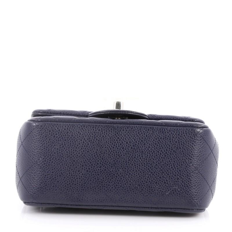 Women's Chanel Square Classic Single Flap Bag Quilted Caviar Mini