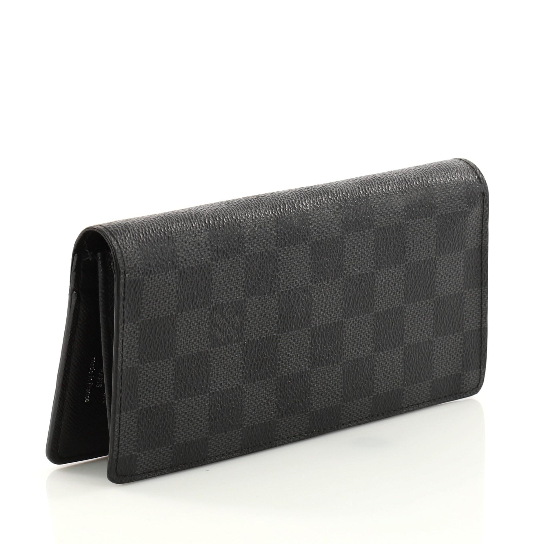 Black Louis Vuitton Brazza Wallet Damier Graphite