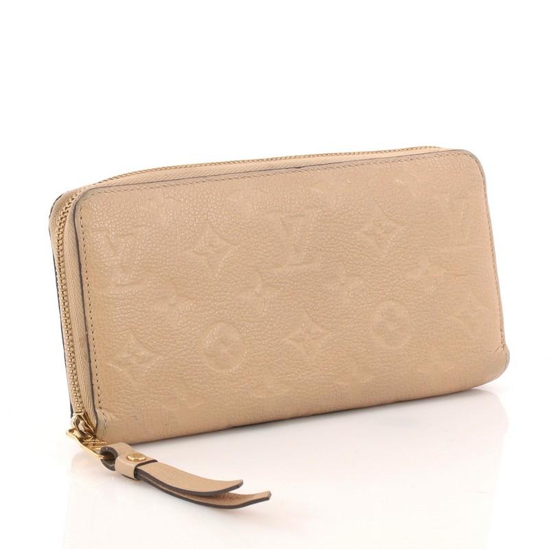 Beige Louis Vuitton Zippy Wallet Monogram Empreinte Leather