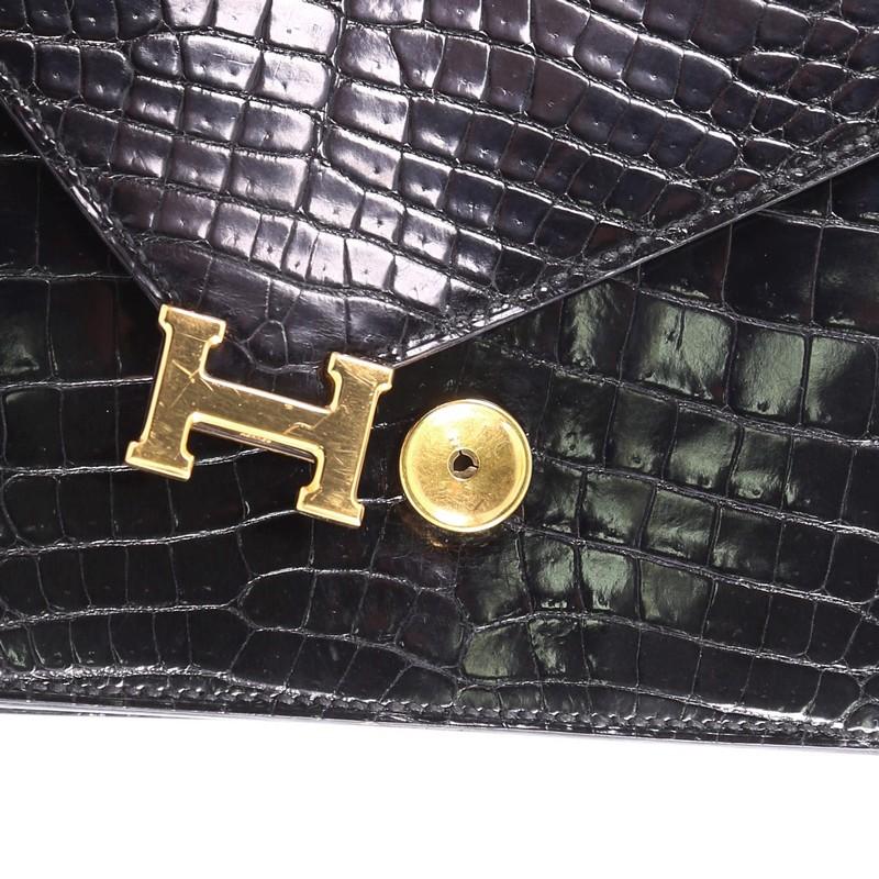 Hermes Lydie Convertible Clutch Shiny Crocodile Porosus 2