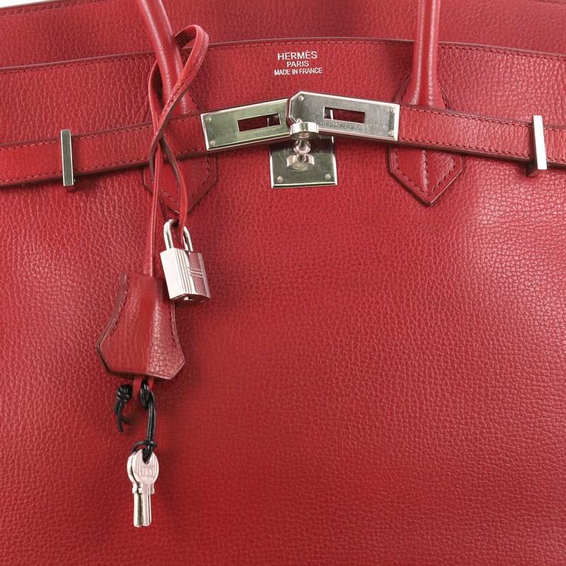 Hermes Birkin Handbag Rouge Red Buffalo Skipper with Palladium Hardware 35 1