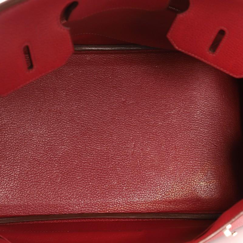 Hermes Birkin Handbag Rouge Red Buffalo Skipper with Palladium Hardware 35 3