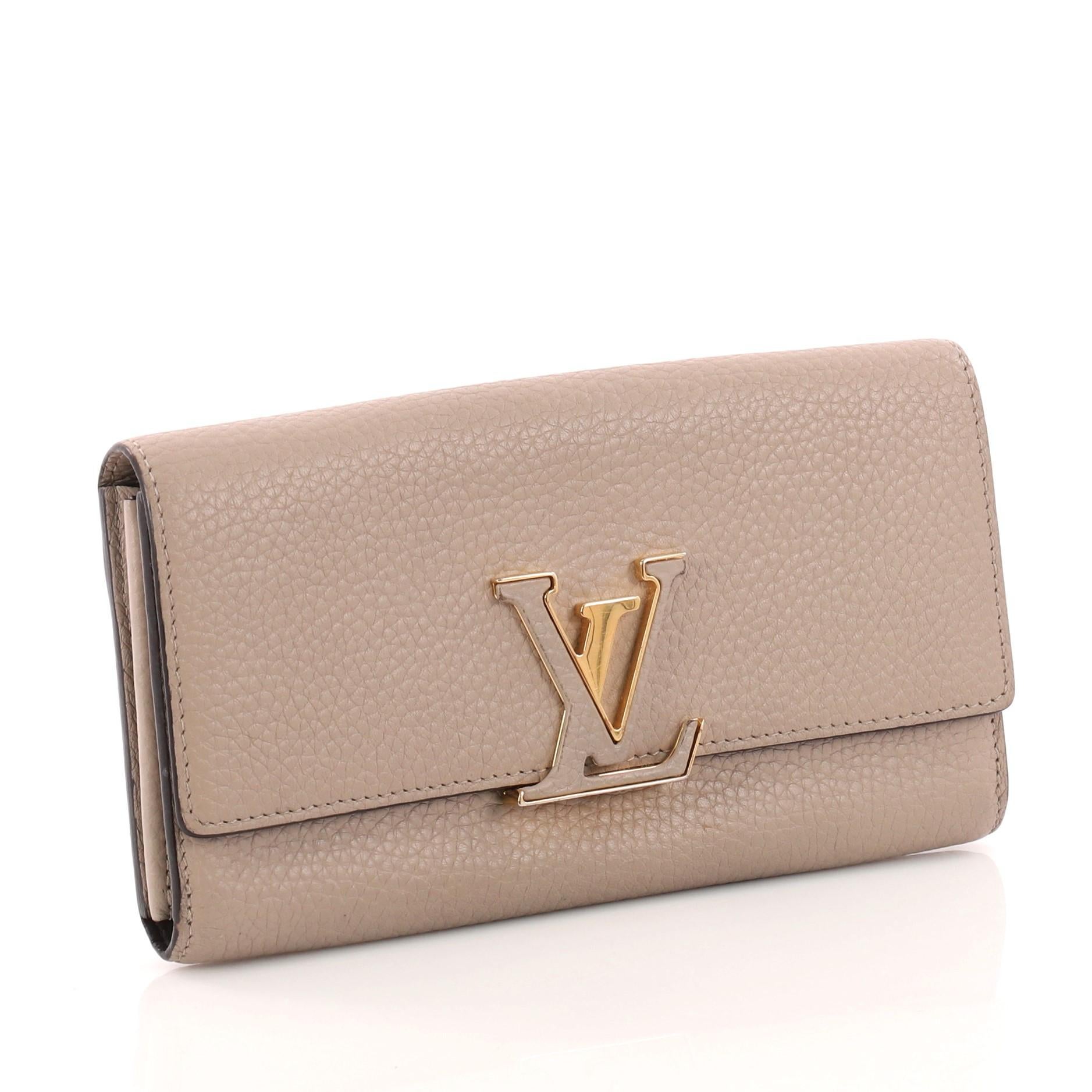 Brown Louis Vuitton Capucines Wallet Leather