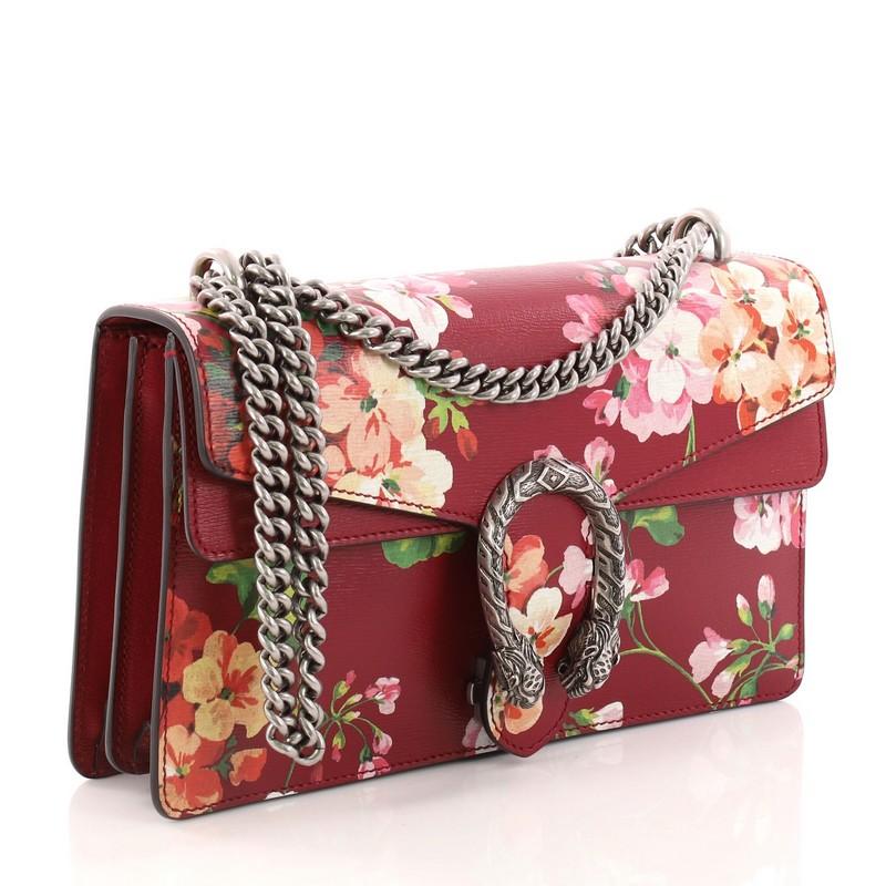 Brown Gucci Dionysus Handbag Blooms Print Leather Small