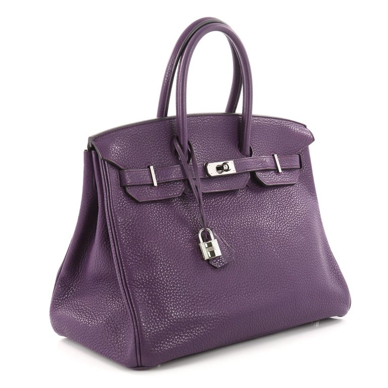 Hermes Birkin Handbag Ultraviolet Purple Clemence with Palladium ...