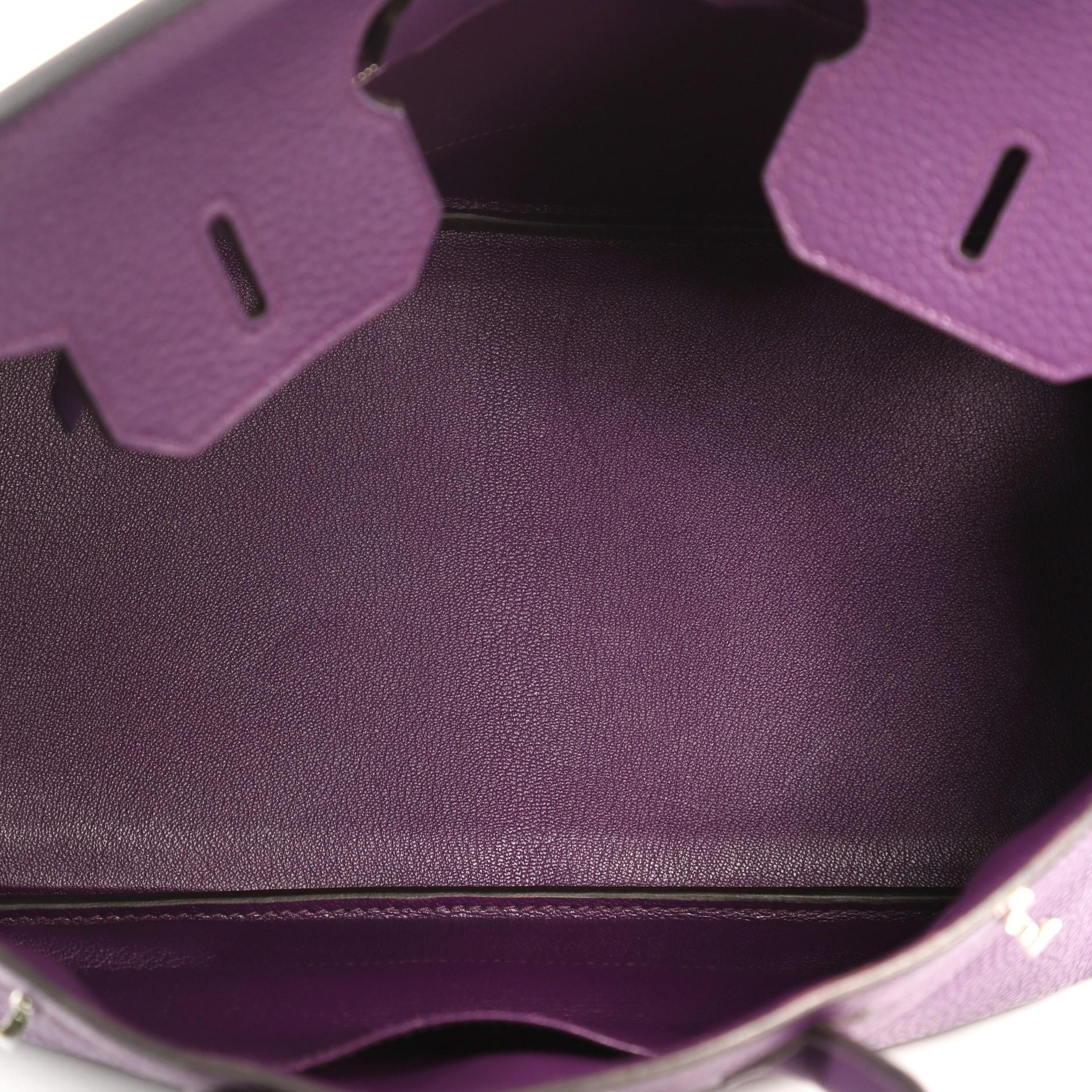 Hermes Birkin Handbag Ultraviolet Purple Clemence with Palladium Hardware 35  2