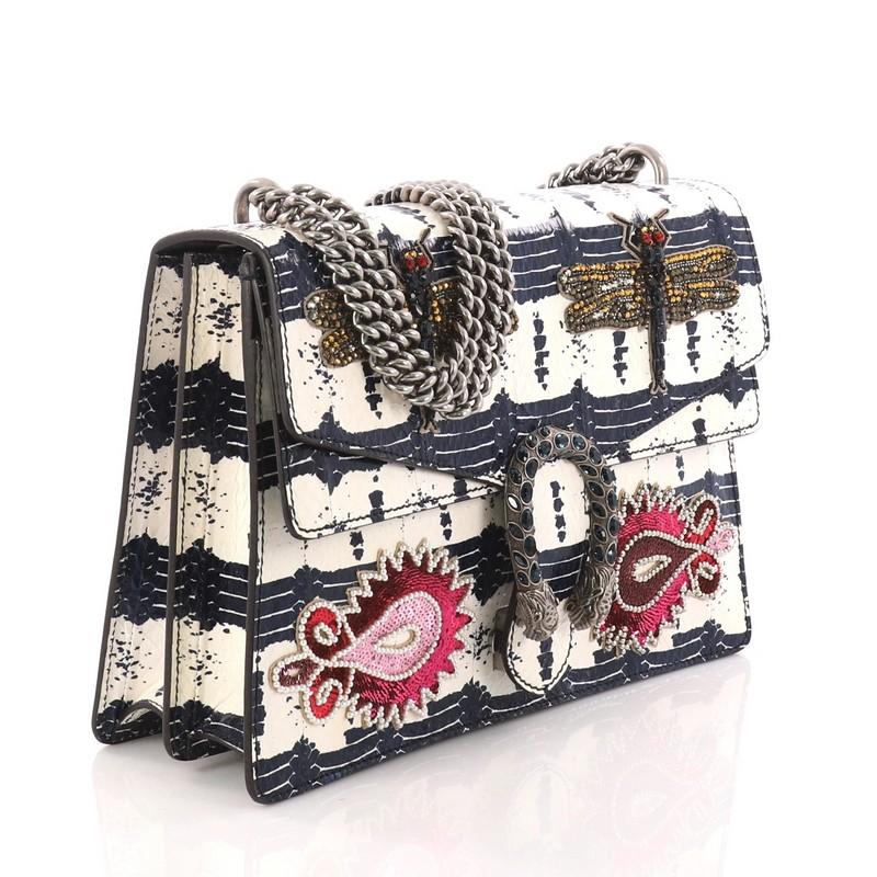 Beige Gucci Dionysus Embellished Python Medium Handbag