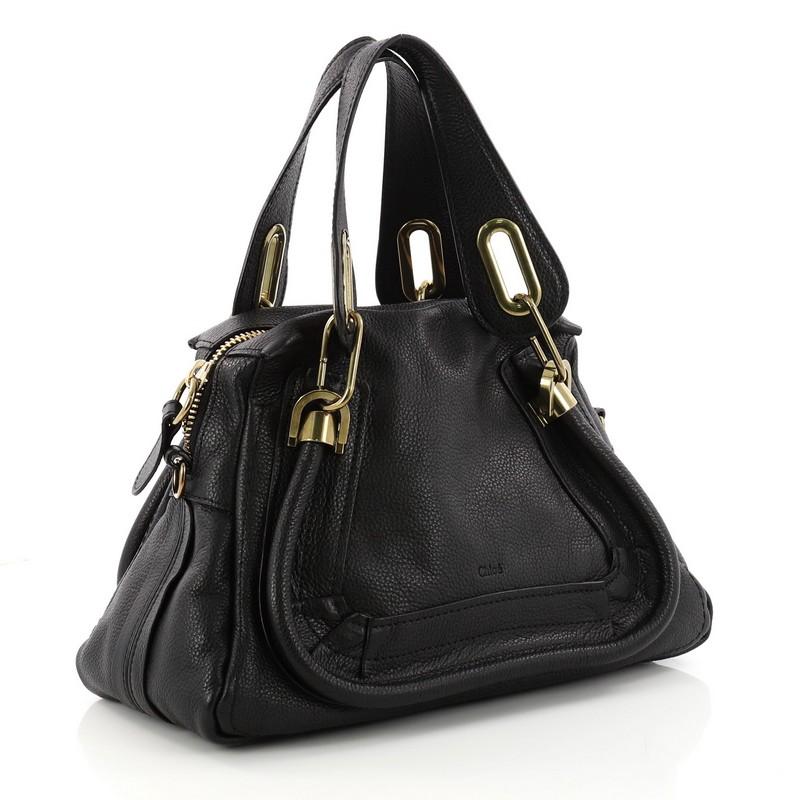 Black Chloe Paraty Top Handle Bag Leather Small 