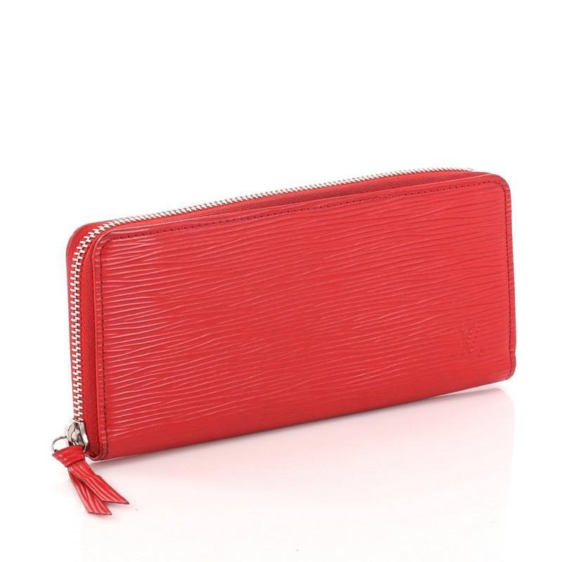 Red Louis Vuitton Clemence Wallet Epi Leather