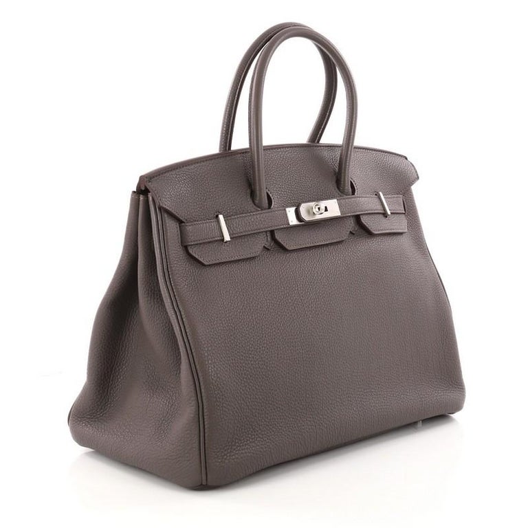 Hermes Birkin Handbag Grey Togo with Brushed Palladium Hardware 35 at ...