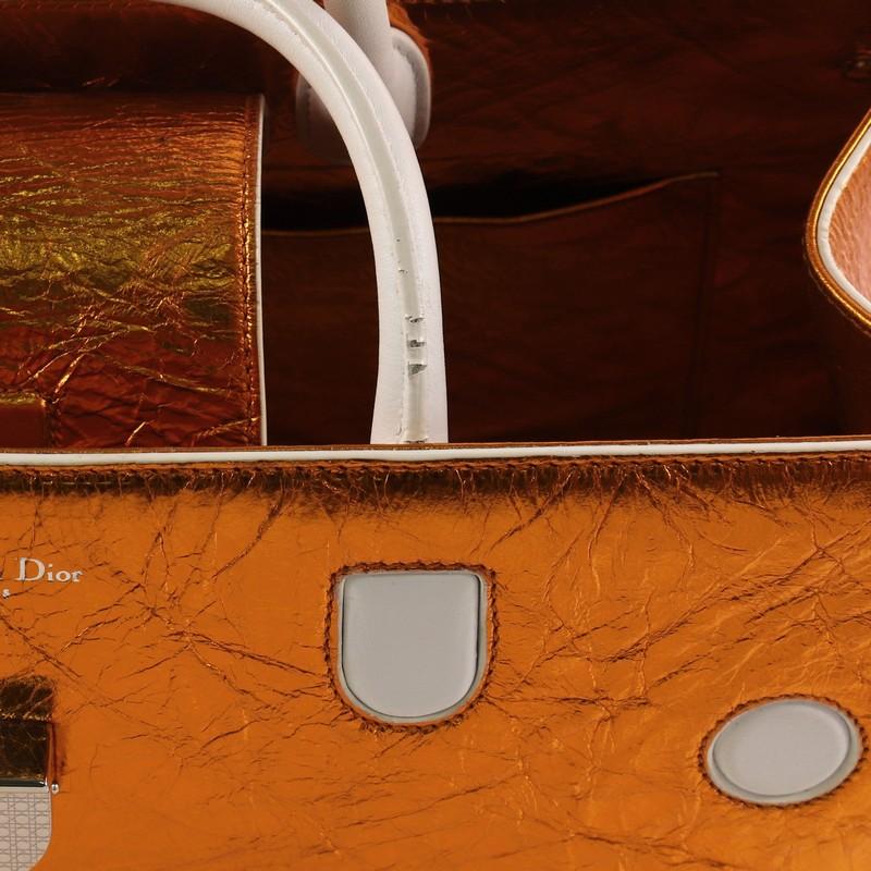 Christian Dior Diorever Handbag Metallic Leather Large 1