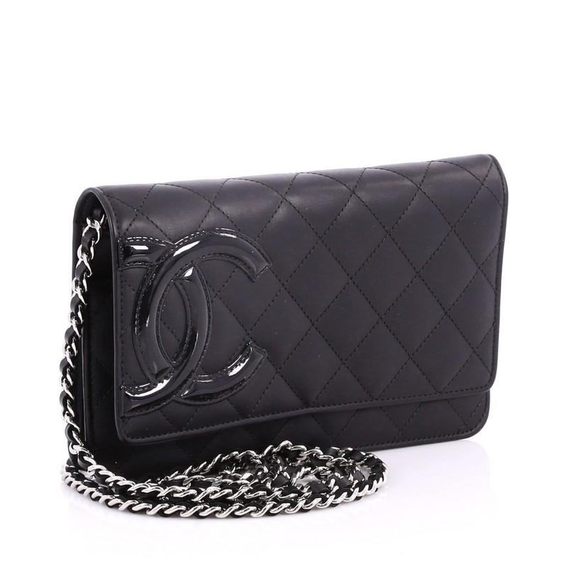 Chanel Cambon Wallet on Chain Quilted Leather In Good Condition In NY, NY