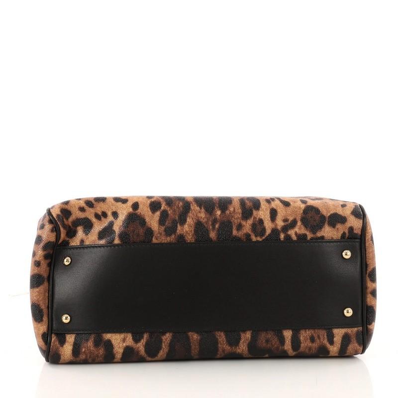 Women's Dolce & Gabbana Miss Sicily Handbag Leopard Print Leather Large