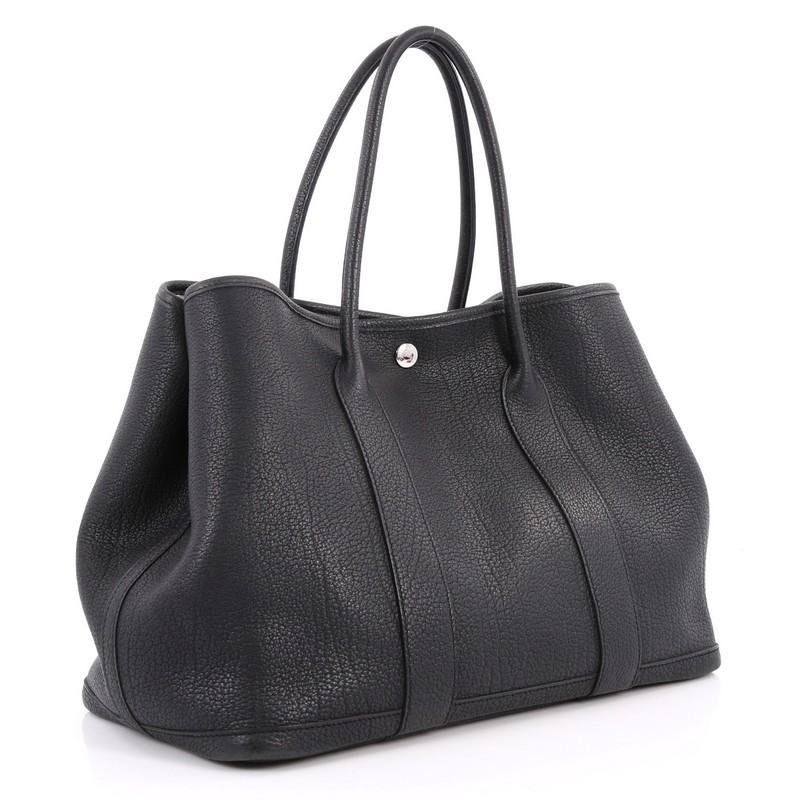 Black Hermes Garden Party Tote Leather 36