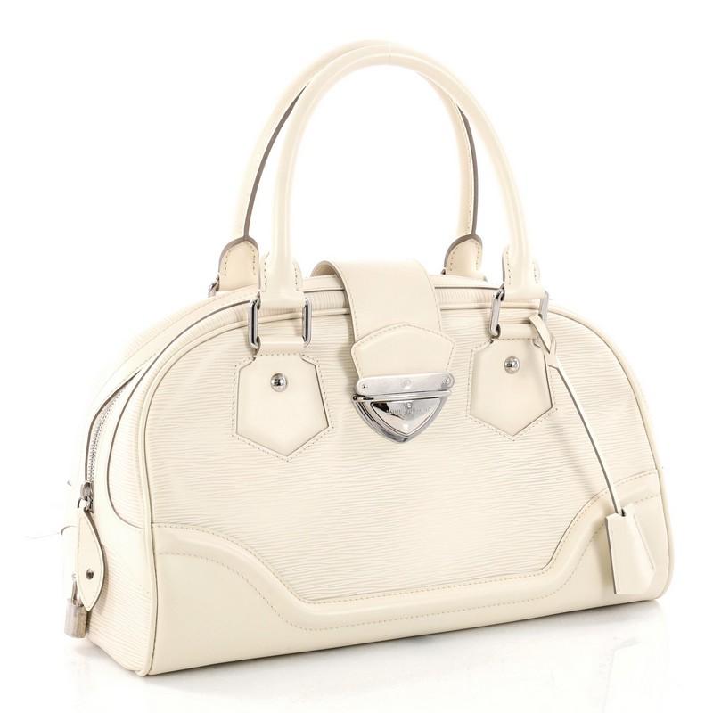 White Louis Vuitton Montaigne Bowling Bag Epi Leather GM